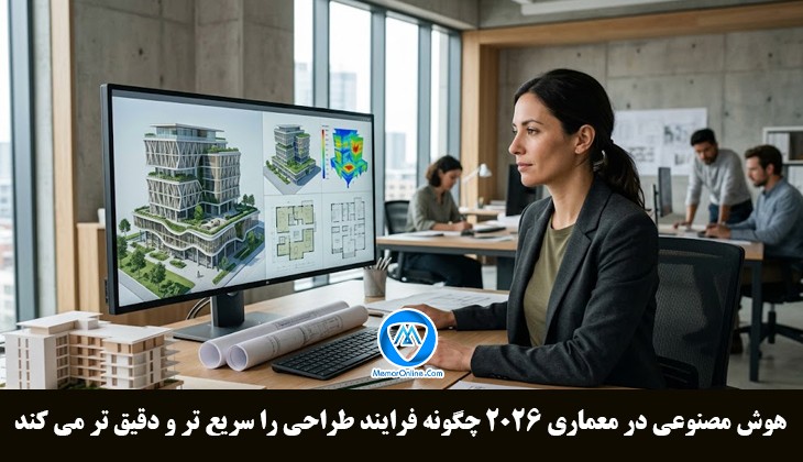 هوش مصنوعی در معماری 2026 چگونه فرایند طراحی را سریع تر و دقیق تر می کند