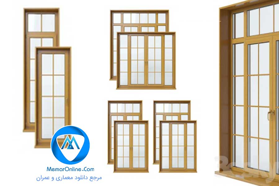 دانلود آبجکت سه بعدی پنجره کلاسیک به سبک French Doors