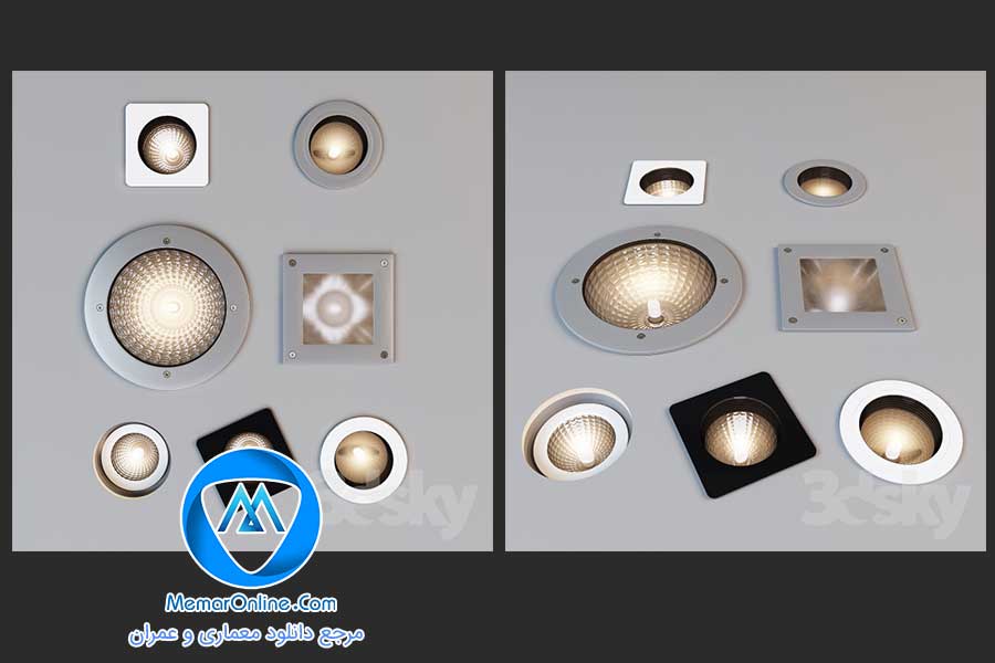 دانلود مجموعه آبجکت سه بعدی لامپ هالوژن برای تری دی مکس سری 1