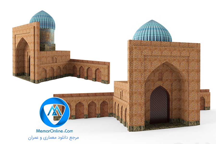 دانلود آبجکت مسجد با معماری اسلامی برای تری دی مکس