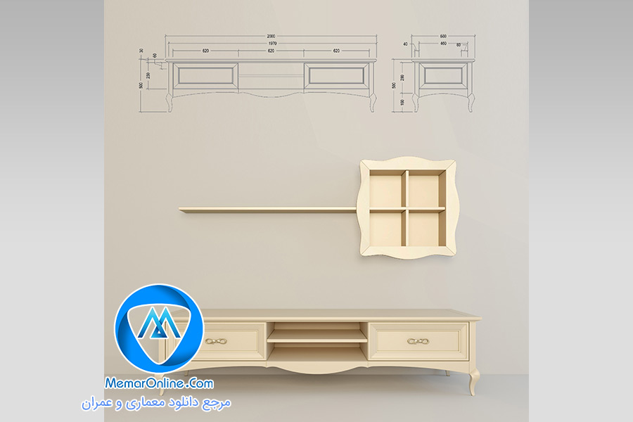 دانلود آبجکت میز تلوزیون کلاسیک برای تری دی مکس