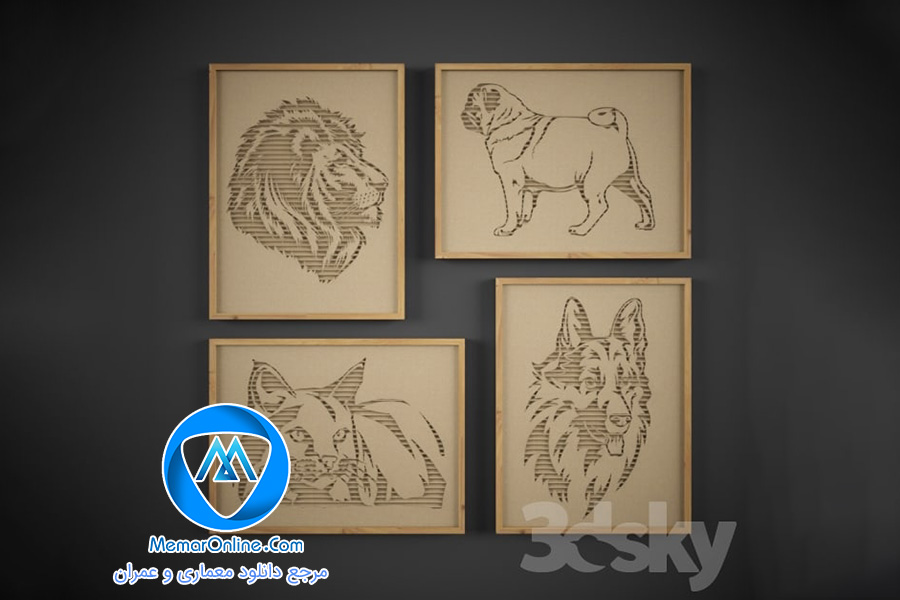 دانلود آبجکت تابلو حیوانات