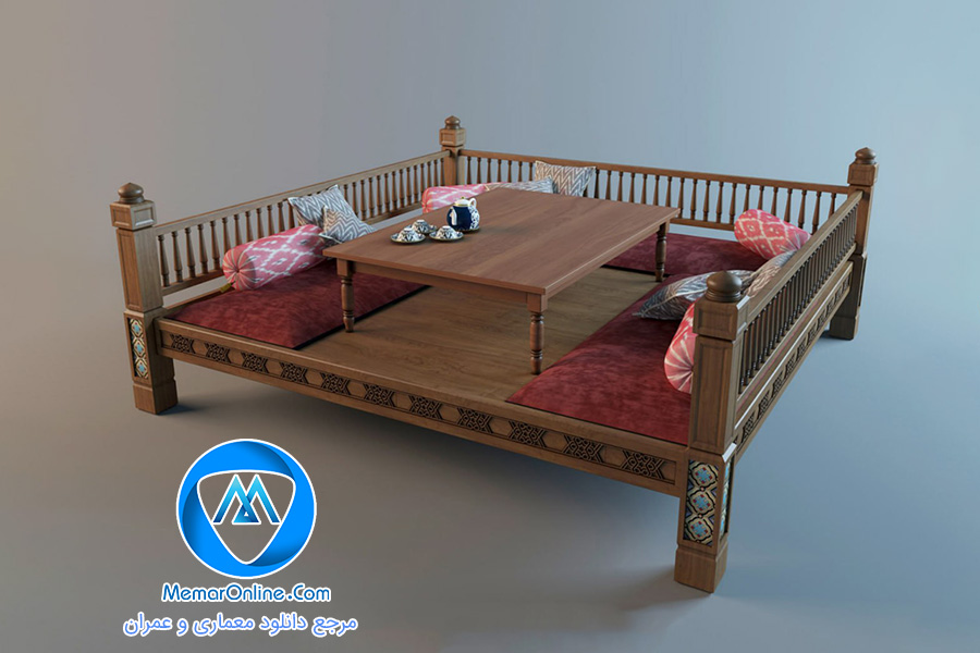دانلود آبجکت میز برای رستوران سنتی تری دی مکس