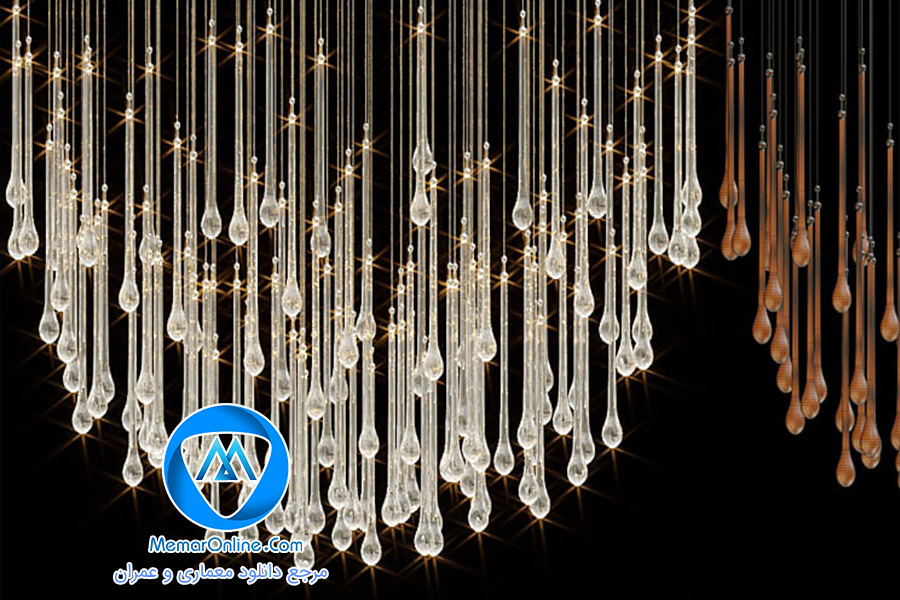دانلود آبجکت تری دی مکس لوستر آبشاری