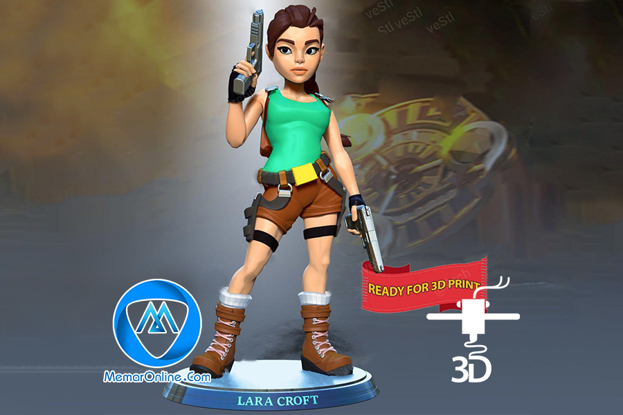 دانلود مدل stl آماده به چاپ فیگور Lara Croft