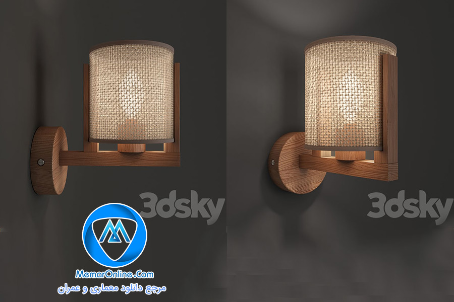 دانلود مدل سه بعدی تری دی مکس لامپ دیواری 3dmax