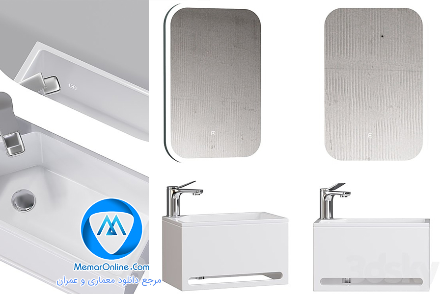 دانلود آبجکت سنگ دستشویی کابینتی مدرن برای تری دی مکس