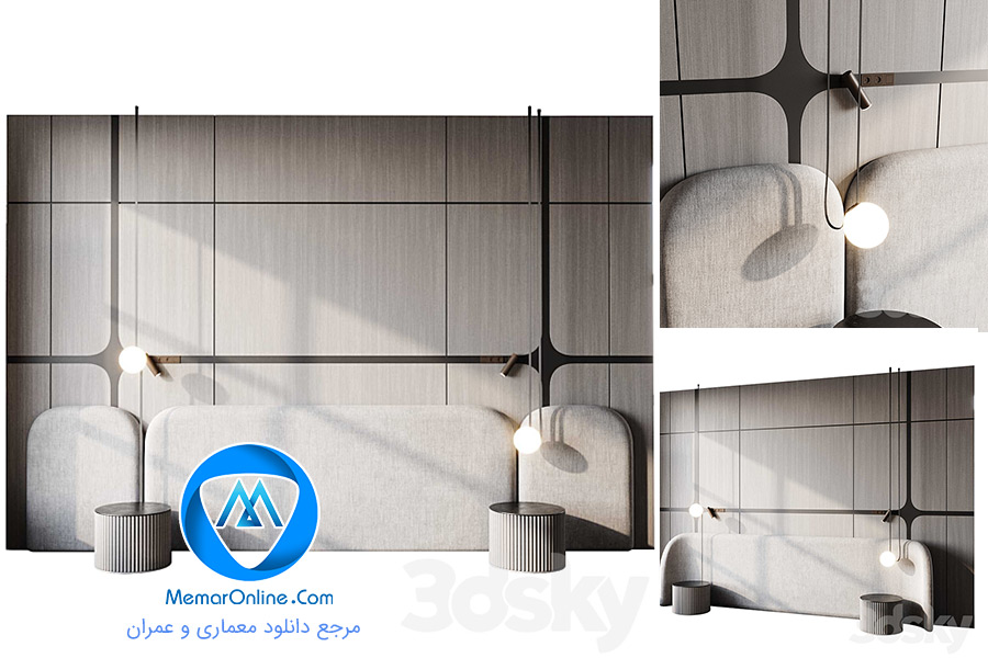 دانلود آبجکت پنل دیواری Headboard 3D برای تری دی مکس
