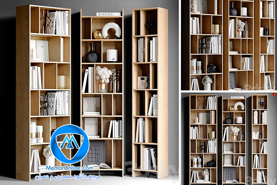 دانلود آبجکت تری دی مکس کتابخانه مدرن 3dmax