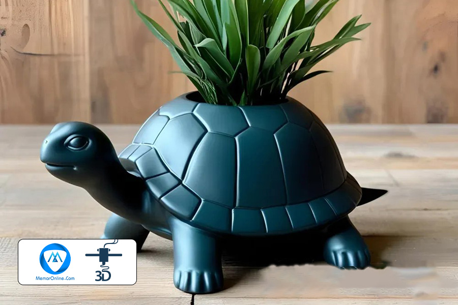 دانلود مدل سه بعدی stl گلدان لاکپشت برای چاپ سه بعدی