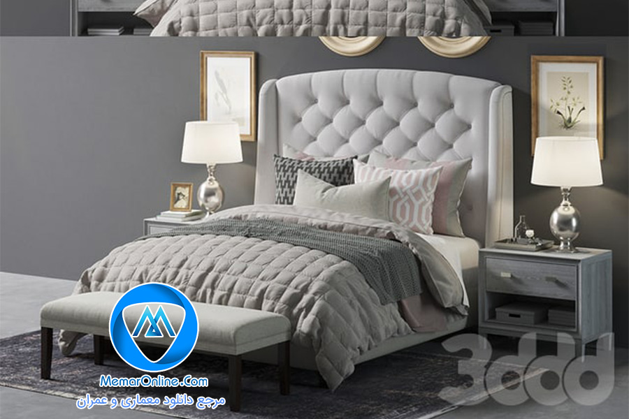 دانلود آبجکت تخت خواب دونفره مدرن اتاق خواب مستر برای 3dmax