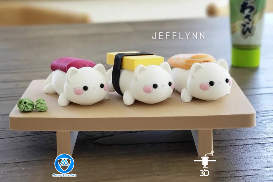 دانلود رایگان مدل سه بعدی Sushi Cat برای چاپ سه بعدی