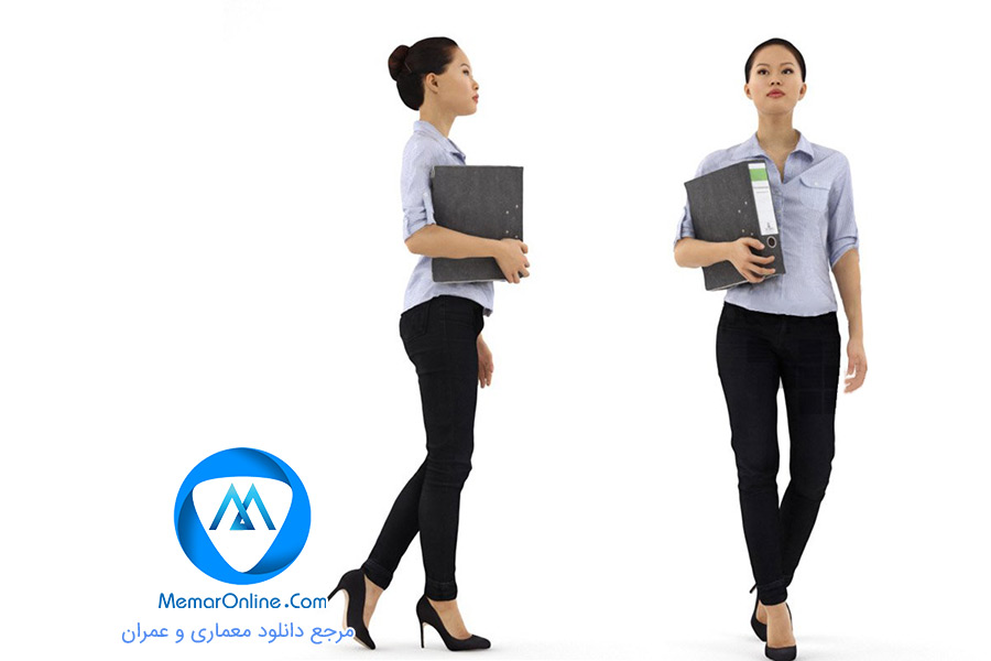 دانلود آبجکت زن با استایل اداری برای تری دی مکس
