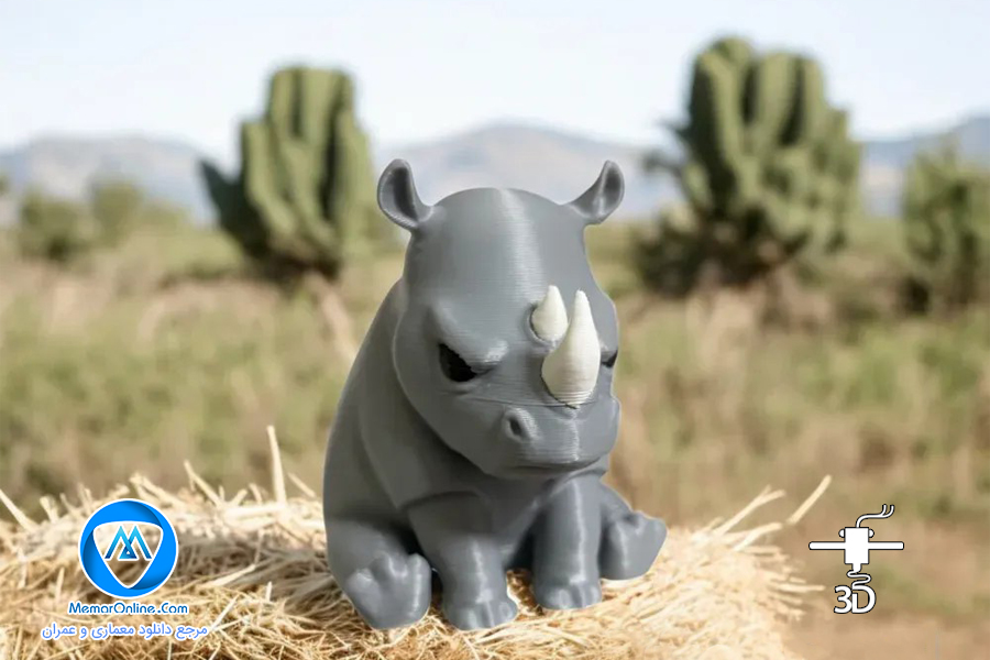 دانلود مدل سه بعدی بچه کرگدن عصبانی برای چاپ سه بعدی