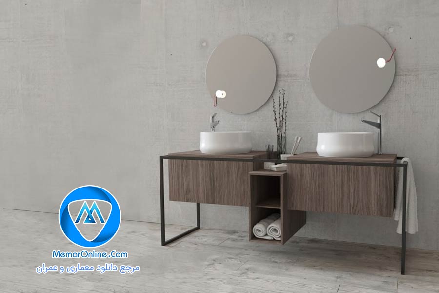 دانلود ست مدرن آبجکت آیینه و روشویی کابینتی مدرن تری دی مکس