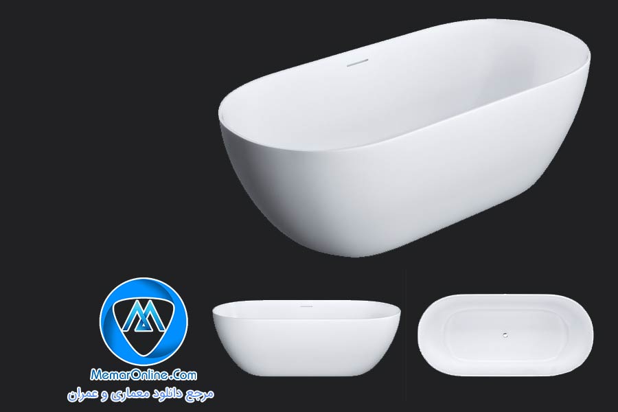 دانلود آبجکت سه بعدی وان ساده حمام برای تری دی مکس