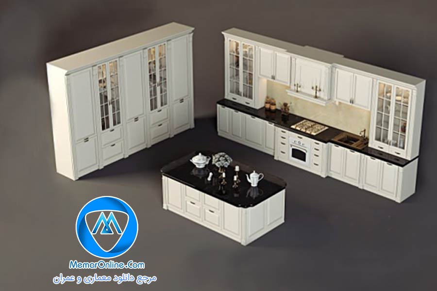 دانلود صحنه آماده آشپزخانه کلاسیک برای تری دی مکس