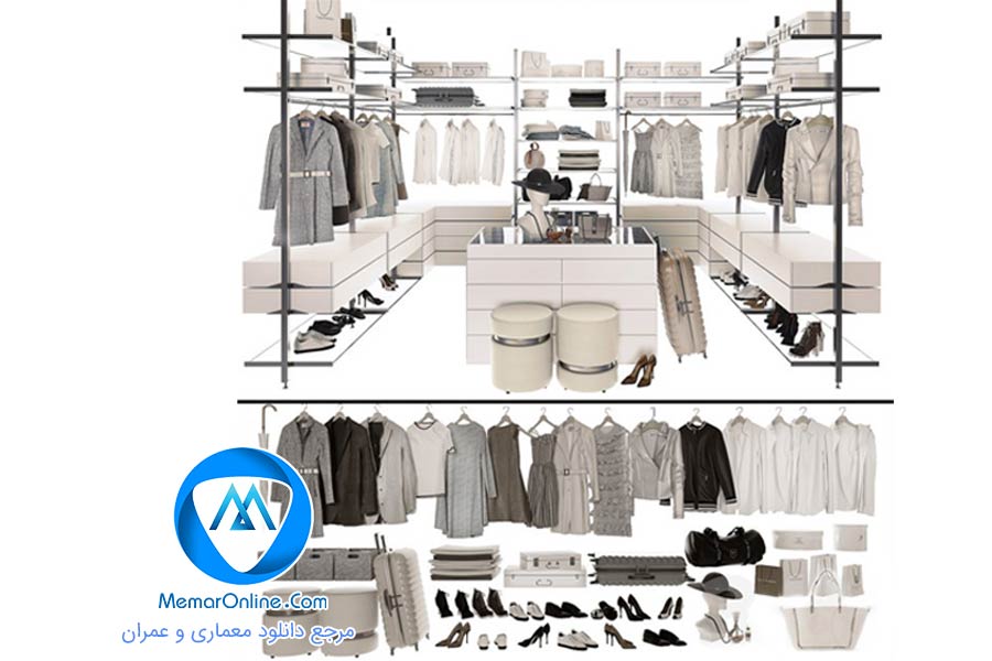 دانلود صحنه آماده داخلی فروشگاه پوشاک + تمامی محصولات سه بعدی 3dmax