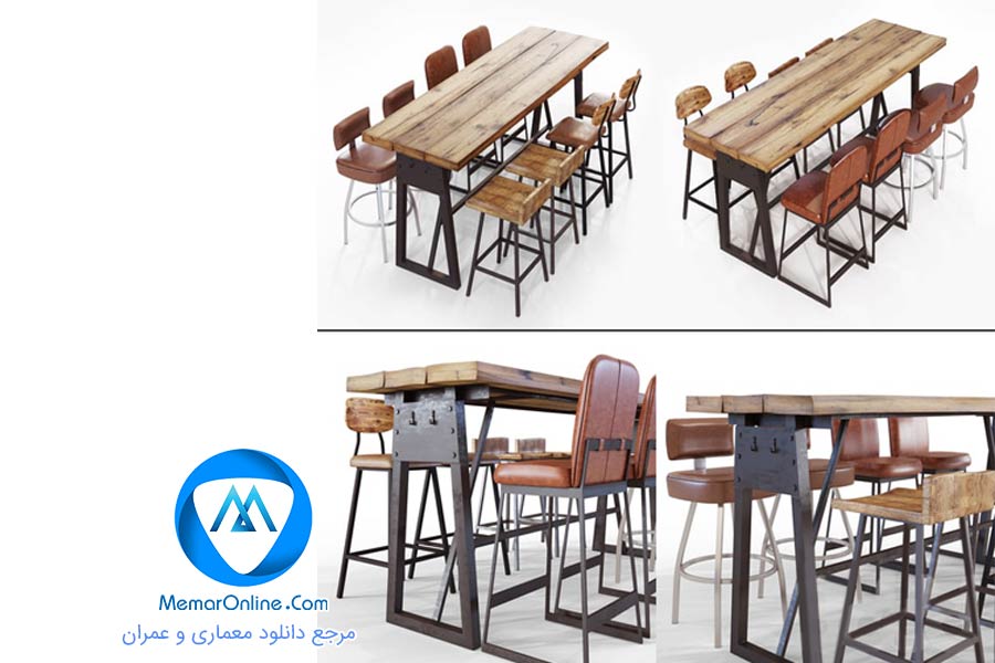 دانلود انواع مدل میز و صندلی مدرن و کلاسیک برای دیزاین کافه 3dmax