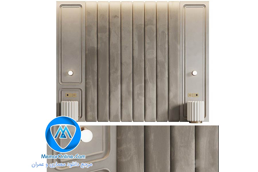 دانلود آبجکت هدبرد تخت خواب با طراحی لمسه مدرن برای تری دی مکس