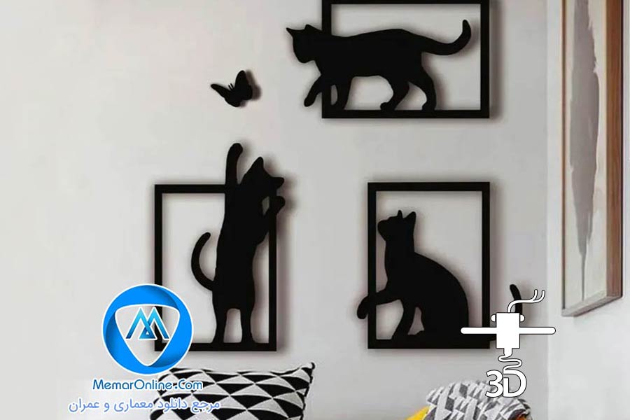 دانلود مدل stl قاب گربه برای چاپ با پرینتر سه بعدی