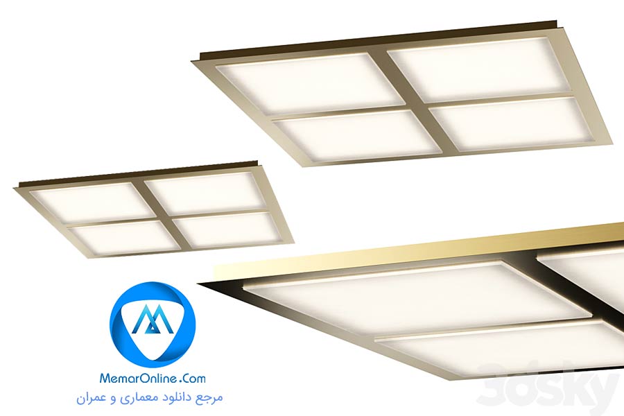 دانلود آبجکت حرفه ای لامپ پنلی سقفی برای 3dmax