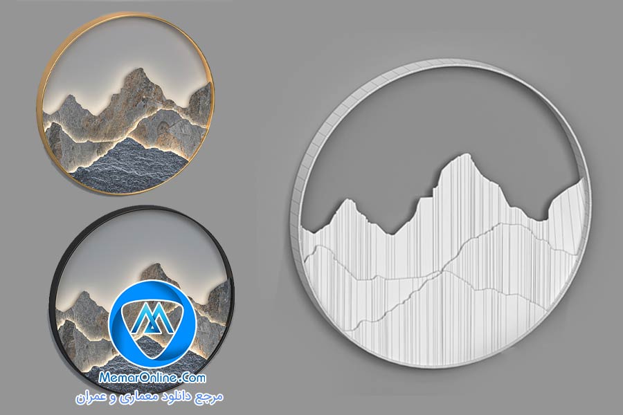 دانلود آبجکت تری دی مکس تابلو تزئینی چراغ دار