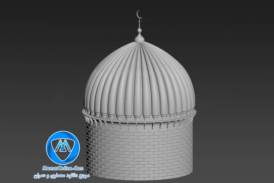 دانلود آبجکت تری دی مکس گنبد مسجد