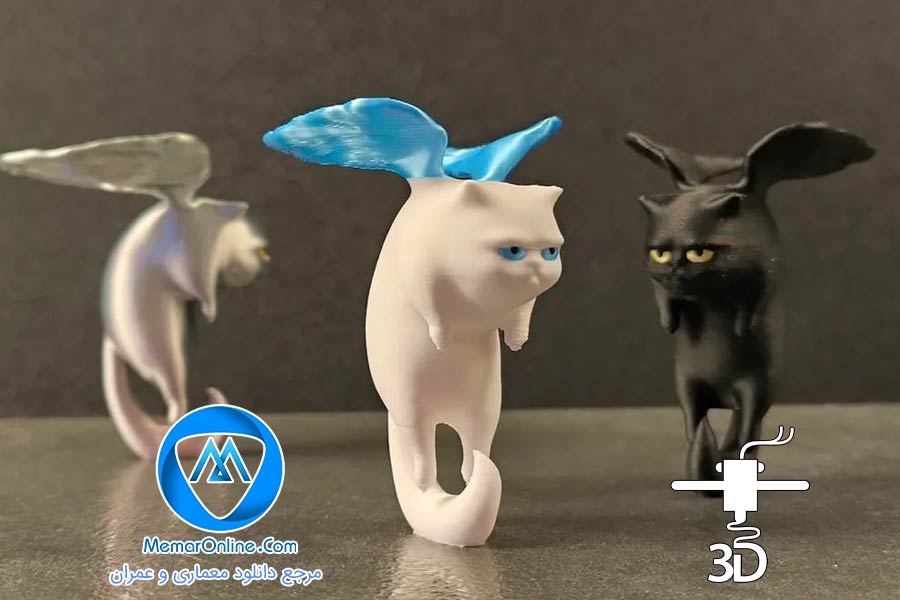 دانلود رایگان مدل سه بعدی stl گربه پرنده با رنگبندی