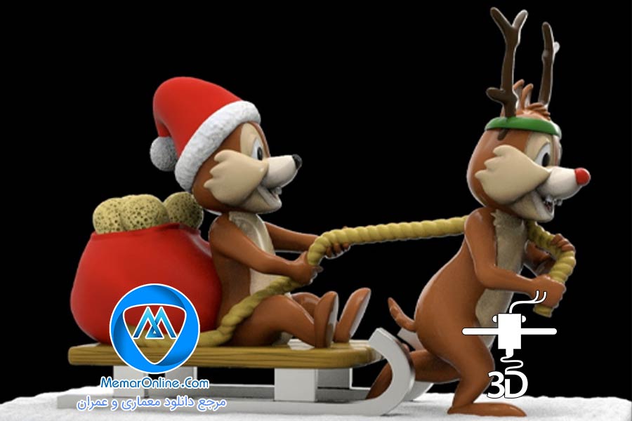 دانلود مدل سه بعدی stl سنجاب بابانوئل برای چاپ سه بعدی