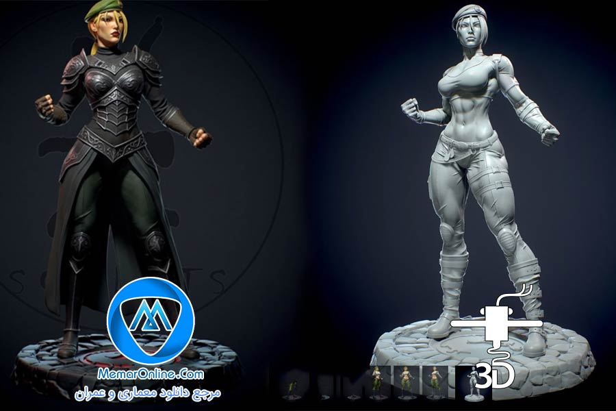 دانلود مدل stl فیگور سونیا کامبت sonya blade برای چاپ سه بعدی