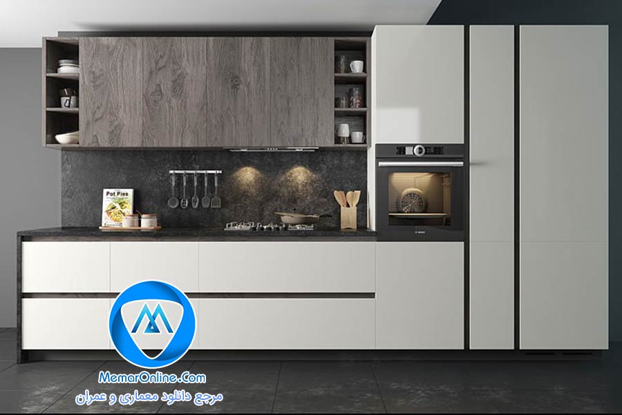 دانلود صحنه آماده به رندر کابینت مدرن آشپزخانه برای 3dmax