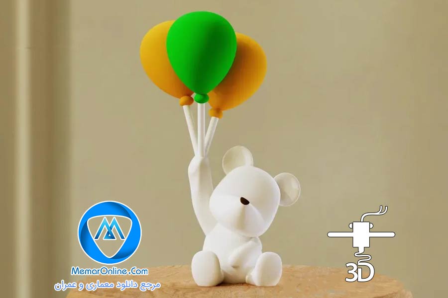 دانلود مدل سه بعدی خرس و بادبادک برای چاپ سه بعدی