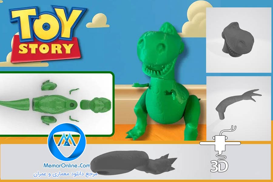 دانلود فیگور stl دایناسور انیمیشن توی استوری برای پرینت 3d