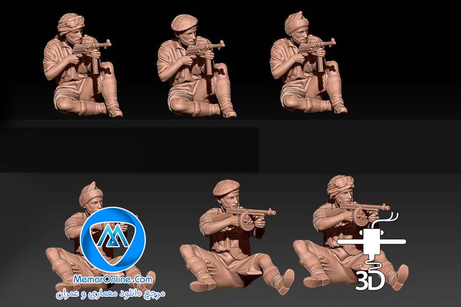 دانلود انواع فیگور stl سرباز کلاسیک در حال شلیک آماده به چاپ سه بعدی