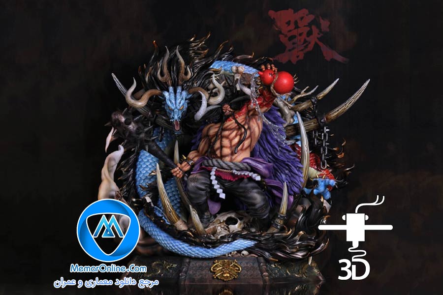 دانلود فایل stl نبرد کایدو و اژدها آماده چاپ سه بعدی
