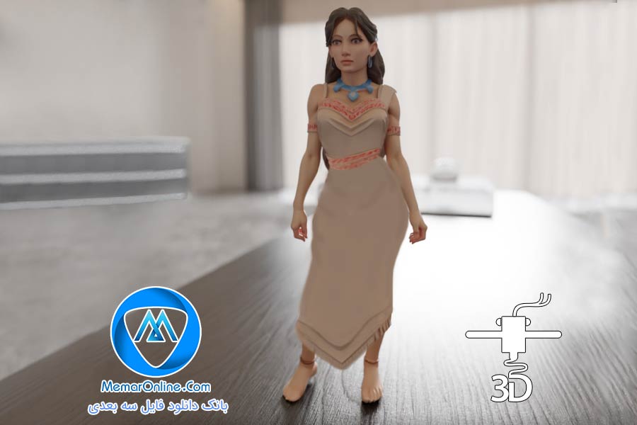 دانلود فیگور حرفه ای Pocahontas با انواع فرمت stl + آماده چاپ سه بعدی