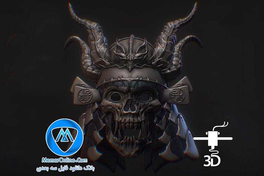 دانلود فایل سه بعدی stl ماسک demonic سامورایی آماده به چاپ ریزین