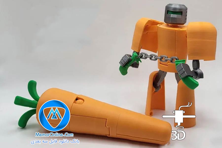 دانلود فایل مدلسازی شده فیگور ربات هویجی آماده برای پرینتر 3d