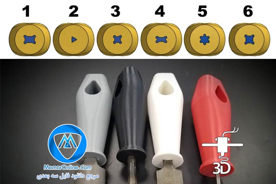 دانلود فایل سه بعدی stl دسته چاقو یا ابزارهای آشپزخانه در 6 طرح آماده پرینت سه بعدی