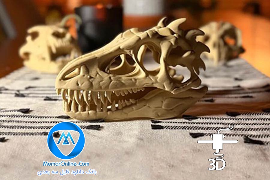 دانلود مدل سه بعدی stl جمجمه دایناسور آماده به چاپ پرینتر سه بعدی