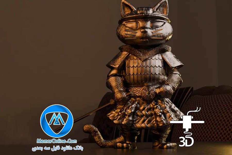 دانلود فایل آماده به چاپ فیگور گربه شمشیرباز برای پرینتر سه بعدی
