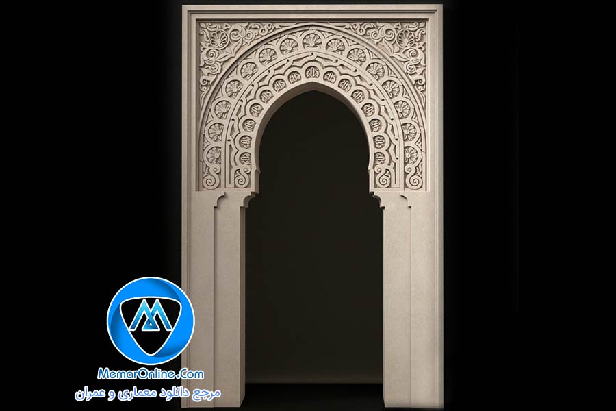 دانلود آبجکت سردر گچ و خاکی با معماری کلاسیک برای تری دی مکس