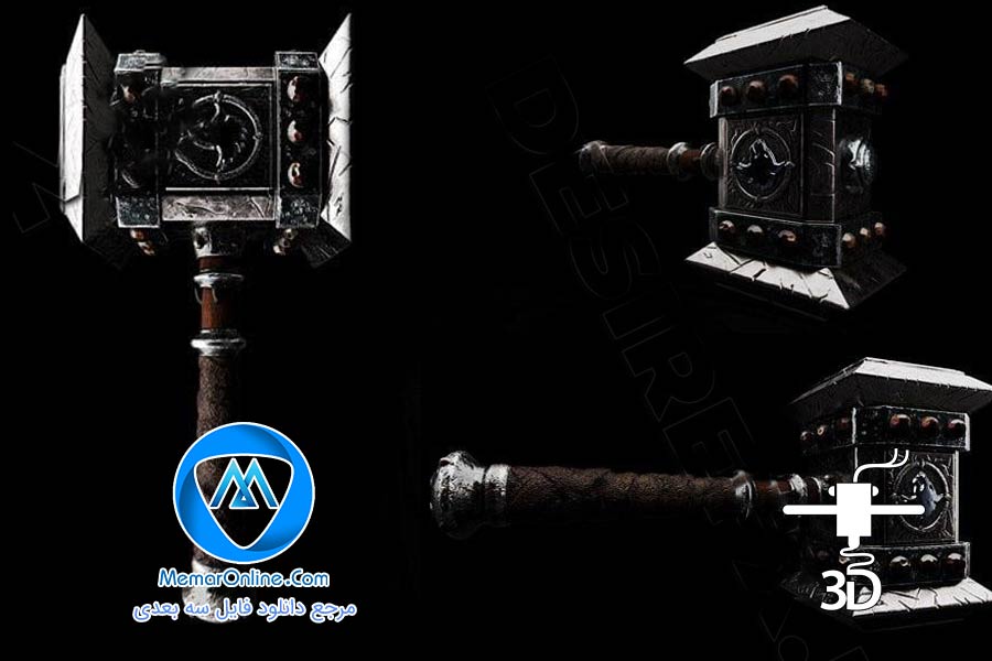 دانلود مدل OBJ چکش وارکرفت آماده پرینت سه بعدی