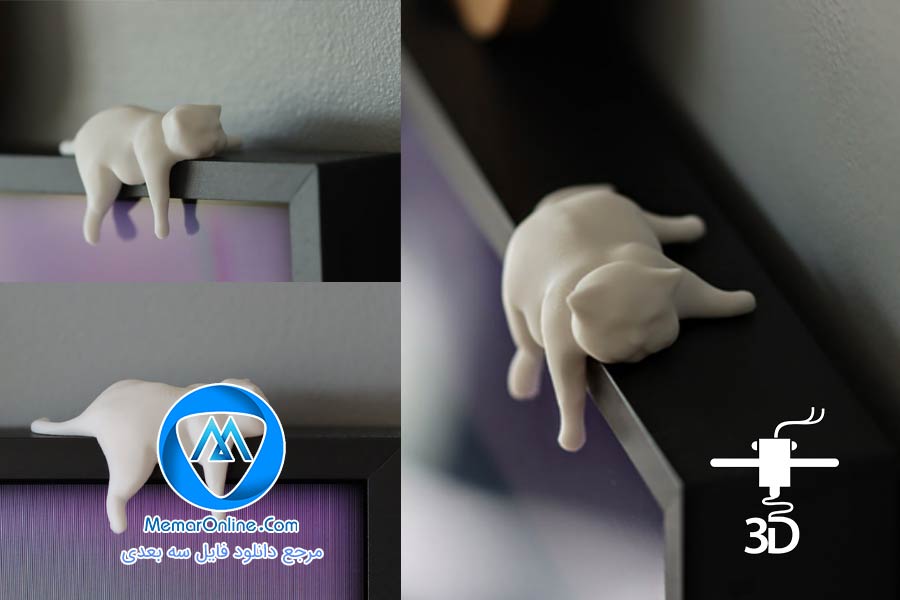 دانلود مدل سه بعدی STL گربه خسته آماده پرینت سه بعدی