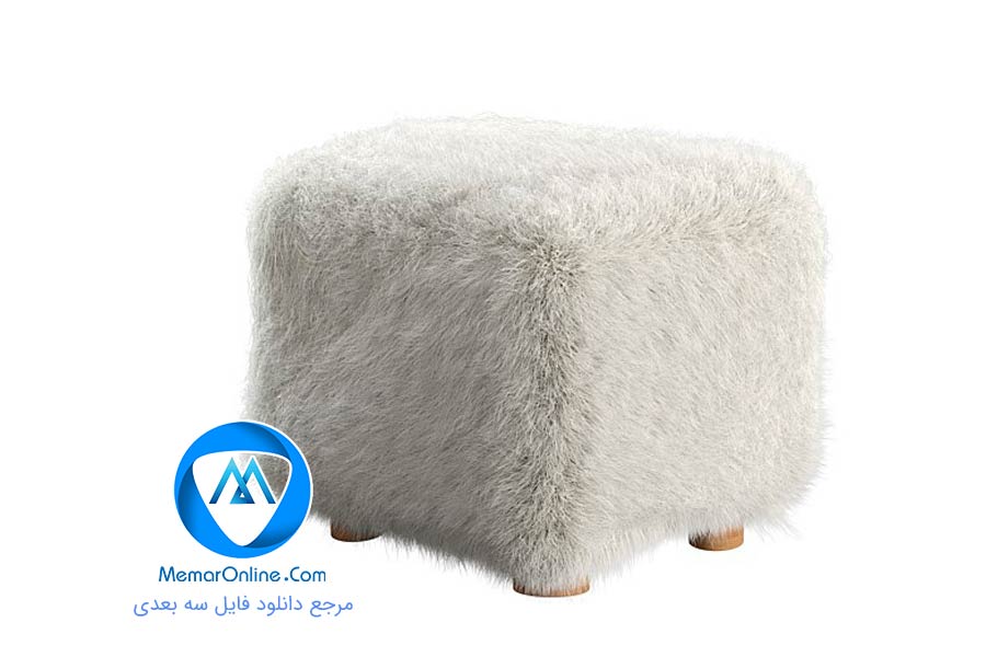 دانلود آبجکت پاف چرم گوسفندی تری دی مکس