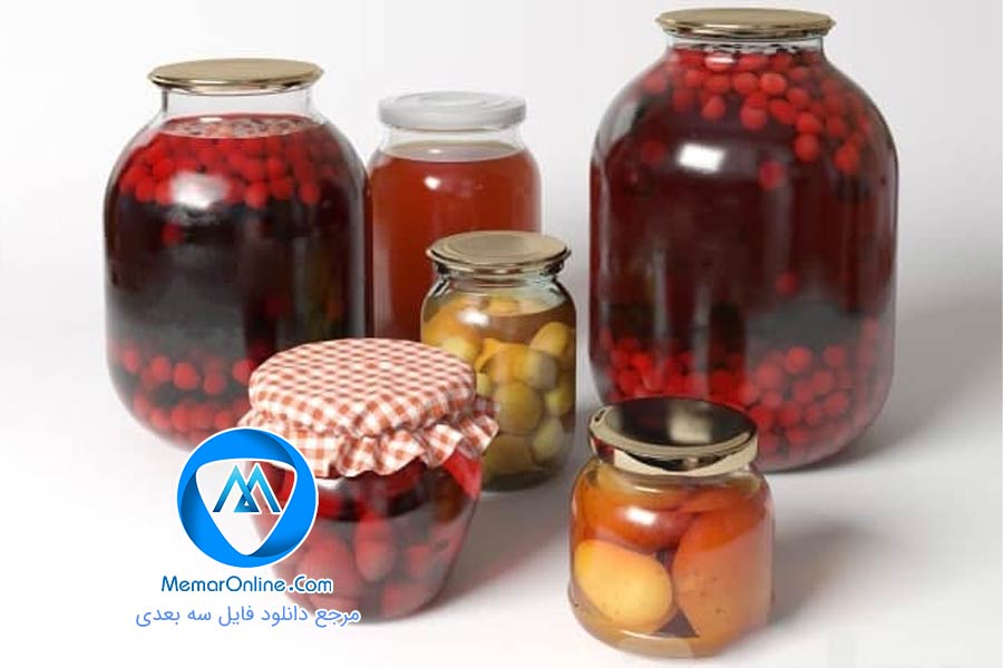 دانلود انواع مدل سه بعدی شیشه ترشی برای تری دی مکس