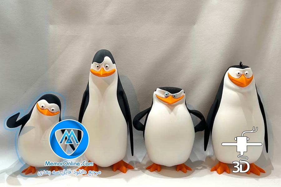 دانلود انواع مدل سه بعدی stl فیگور پنگوئن آماده پرینت سه بعدی