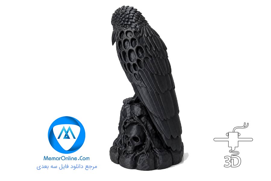 دانلود فیگور مدل سازی شده stl کلاغ شوم آماده پرینت سه بعدی