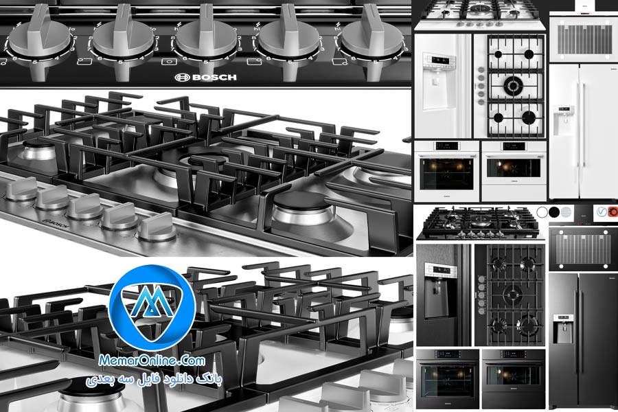 دانلود انواع لوازم برقی بوش آشپزخانه برای تری دی مکس